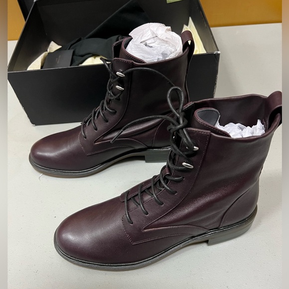 Rag & Bone Slayton lace up boots in dark winterberry - Picture 2 of 7